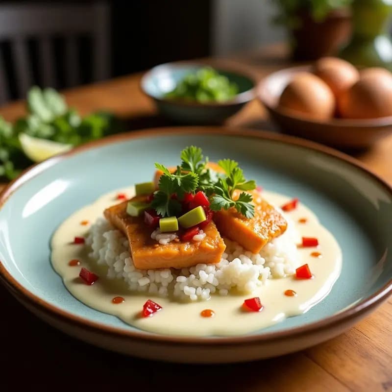Kokoda Fiyiana de Corazón de Leche de Coco: Ceviche de Pescado Vegano con Leche de Coco