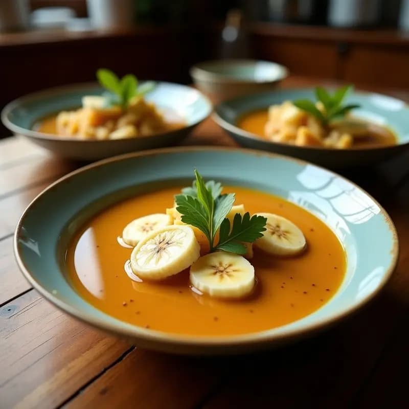 Kolak de Plátano y Coco: Postre Malasio Vegano con Leche de Coco y Especias