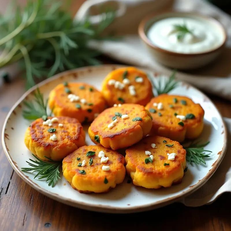 Kolokithokeftedes Griegos: Hamburguesas de Calabaza y Queso Feta en Airfryer