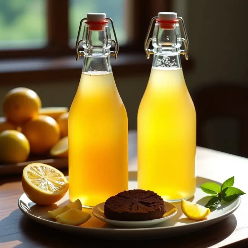 Kombucha Casera de Jengibre y Limón Yuzu: Bebida Probiótica y Energética