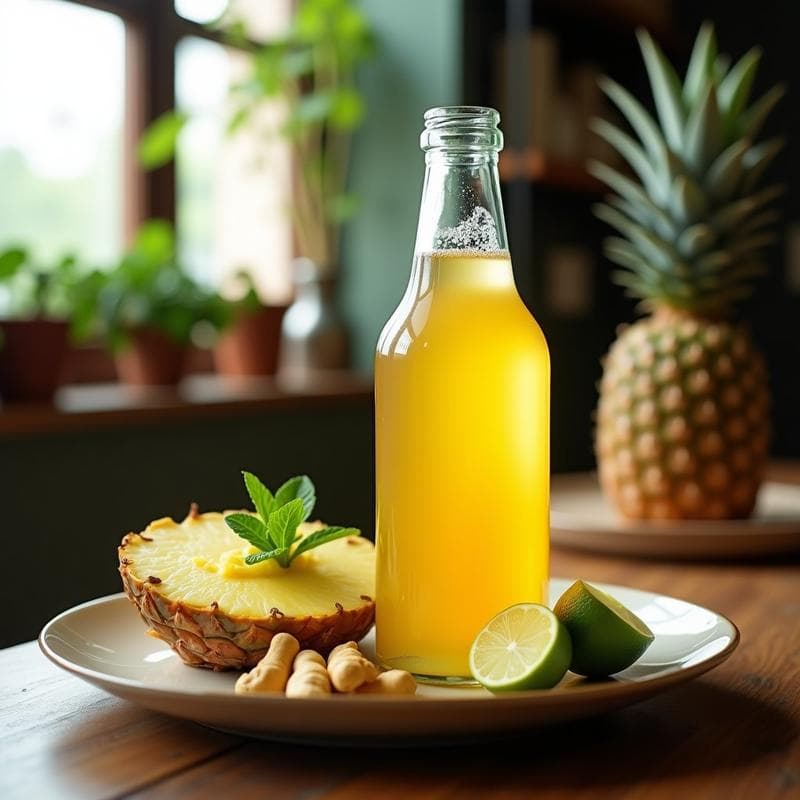 Bebida Fermentada de Jengibre y Piña con Probióticos: Receta de Kombucha Casera en 48 Horas