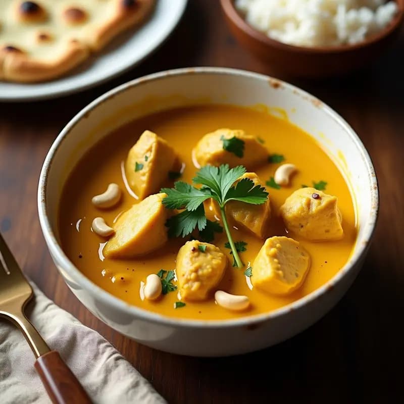 Korma de Pollo y Anacardos: Curry Indio Cremoso en Olla Lenta