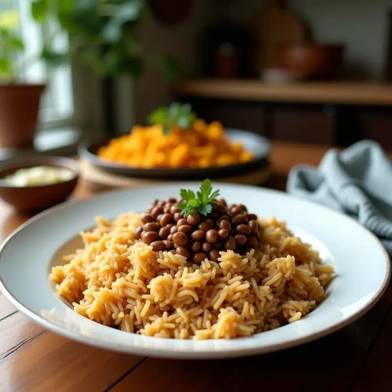 Koshari Egipcio con Garbanzos y Fideos Integrales: Plenitud Vegana en un Plato