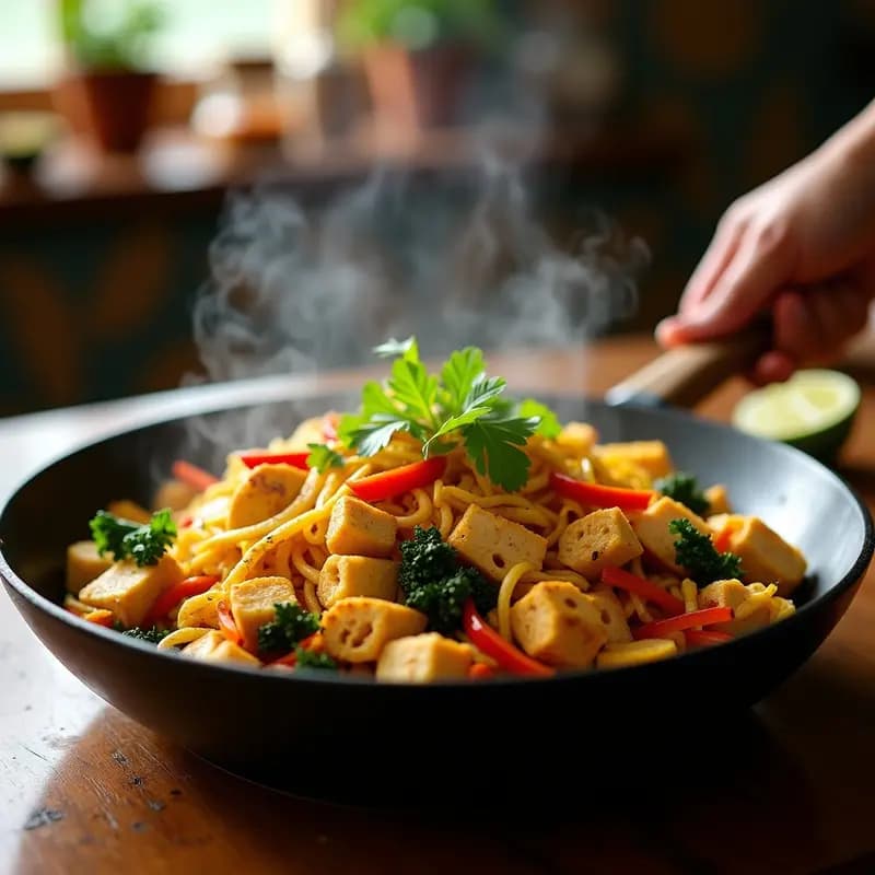 Kottu Roti Sri Lankesa con Pollo y Verduras: Receta de Street Food en Wok