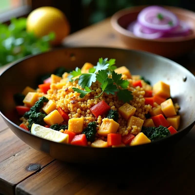 Kottu Roti de Vegetales y Huevos: Receta de Sri Lanka en Sartén y Alta en Fibra