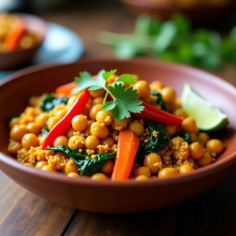 Kottu Roti de Verduras y Garbanzos: Receta de Sri Lanka Vegana y Sin Gluten
