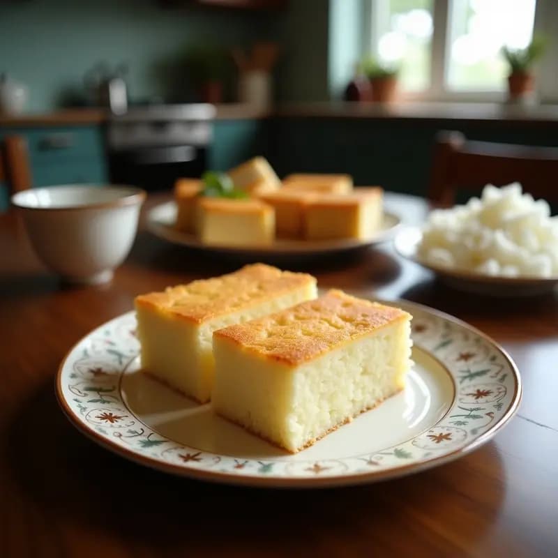 Kueh Bengka Ubi Kayu: Pastel de Yuca y Coco Sin Gluten de Singapur