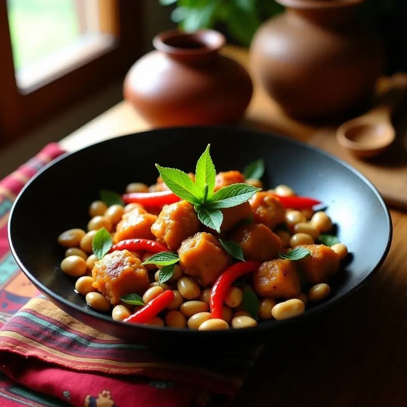 Kuelap de Pollo con Maní y Hierbabuena: Receta Peruana Ancestral en Wok