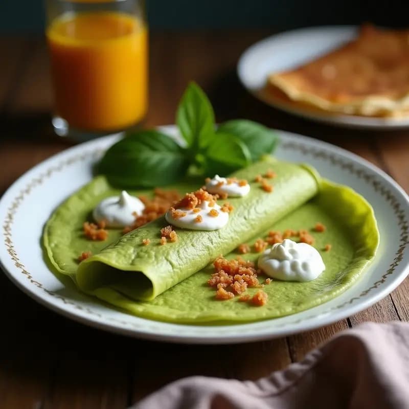 Kuih Dadar: Crepes Verdes Malayas Rellenas de Coco y Azúcar de Palma