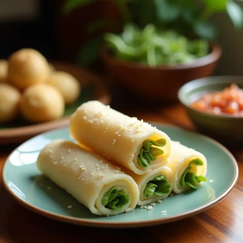 Kuih Dadar Pandan: Postre Malayo de Coco y Hojas de Pandan en Rollito