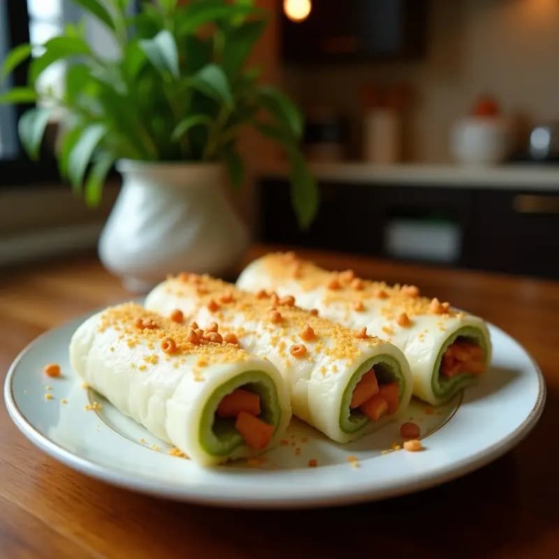Kuih Dadar de Pandan y Coco: Pastelitos Malasios Veganos y Sin Gluten