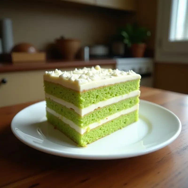 Kuih Lapis Indonecio de Pandan y Coco: Postre en Capas Sin Horno