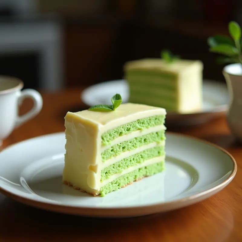 Kuih Lapis de Pandan y Coco: Pastel Indonesio Vegano y Sin Horno