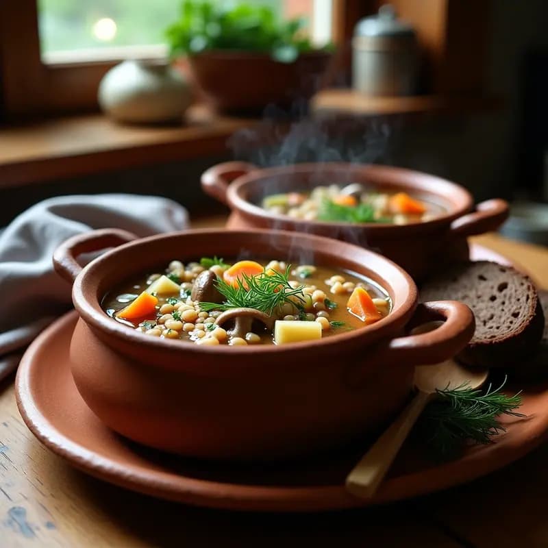 Kulesh de Trigo Sarraceno con Champiñones: Sopa Ucraniana Vegana y Reconfortante