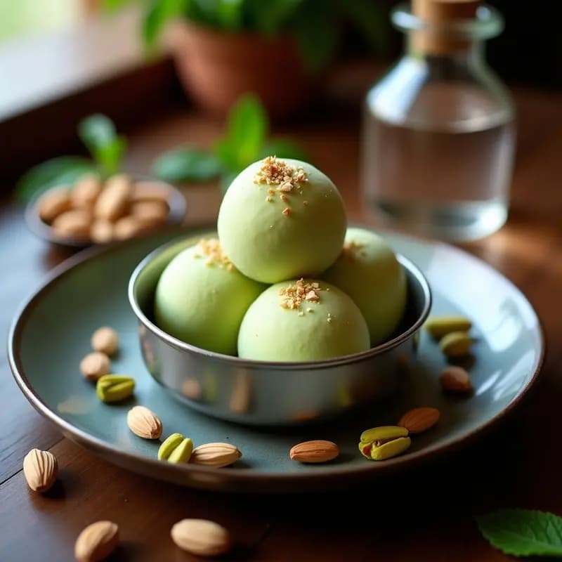 Kulfi de Cardo y Pistacho con Leche de Almendras: Helado Indio Vegano y Sin Azúcar