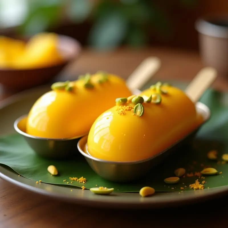 Kulfi de Mango y Azafrán: Helado Indio Vegano Sin Lácteos y Sin Azúcar