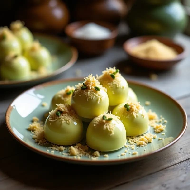 Kulfi de Pistacho y Cardamomo con Virutas de Coco: Helado Indio Sin Lácteos