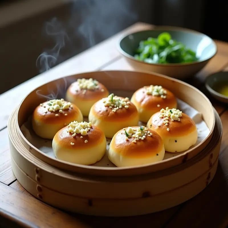 Kulguryoni Coreano con Calabacín y Queso Feta: Panecillos Rellenos al Vapor en 20 Min