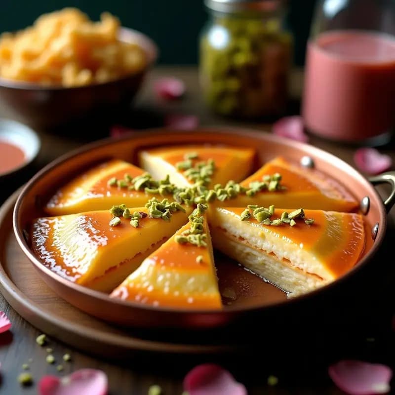 Künefe Turca con Queso akkawi y Almíbar de Rosa: Postre Crujiente en Sartén