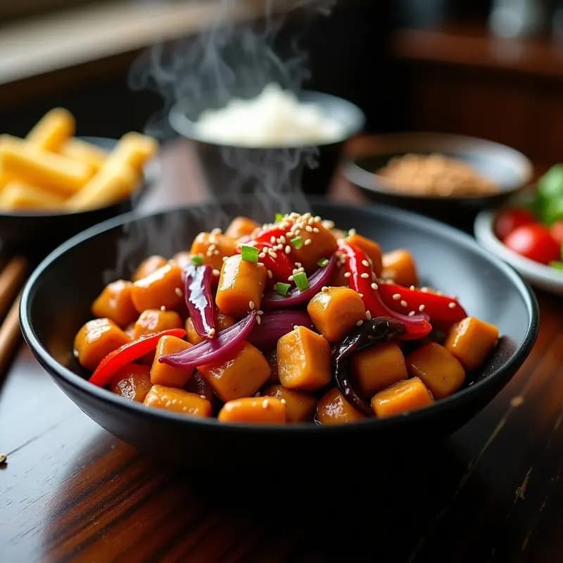 Kung Pao Chicken con Cacahuetes y Chile: Salteado Chino Picante y Adictivo