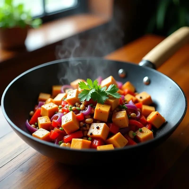 Kung Pao de Tofu y Cacahuetes: Receta Sichuan Vegana y Picante en 15 Minutos