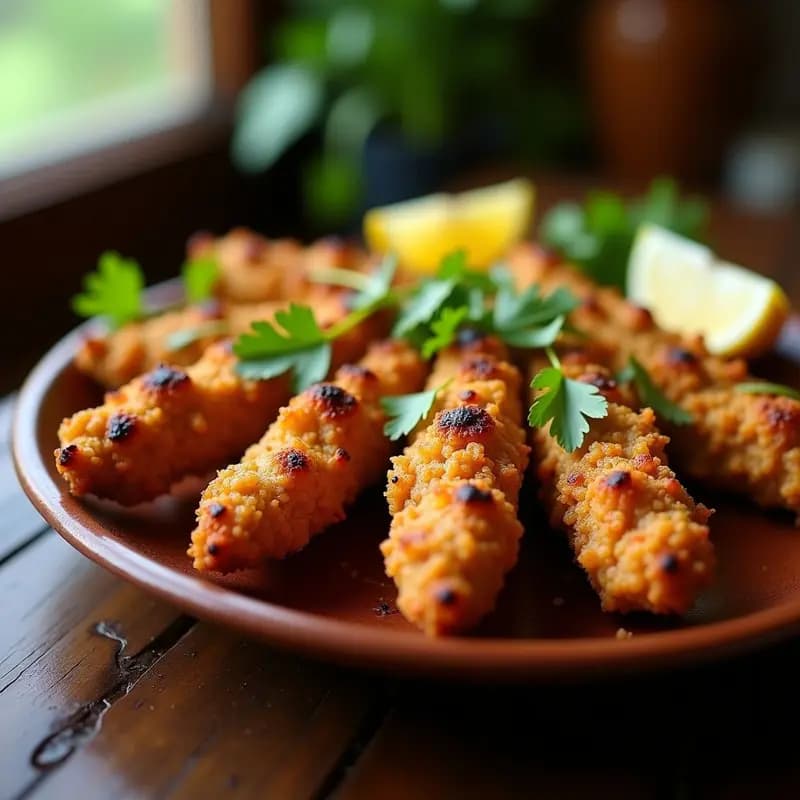 Kyinkyinga de Pollo con Cacahuete: Brochetas Africanas Picantes en Airfryer