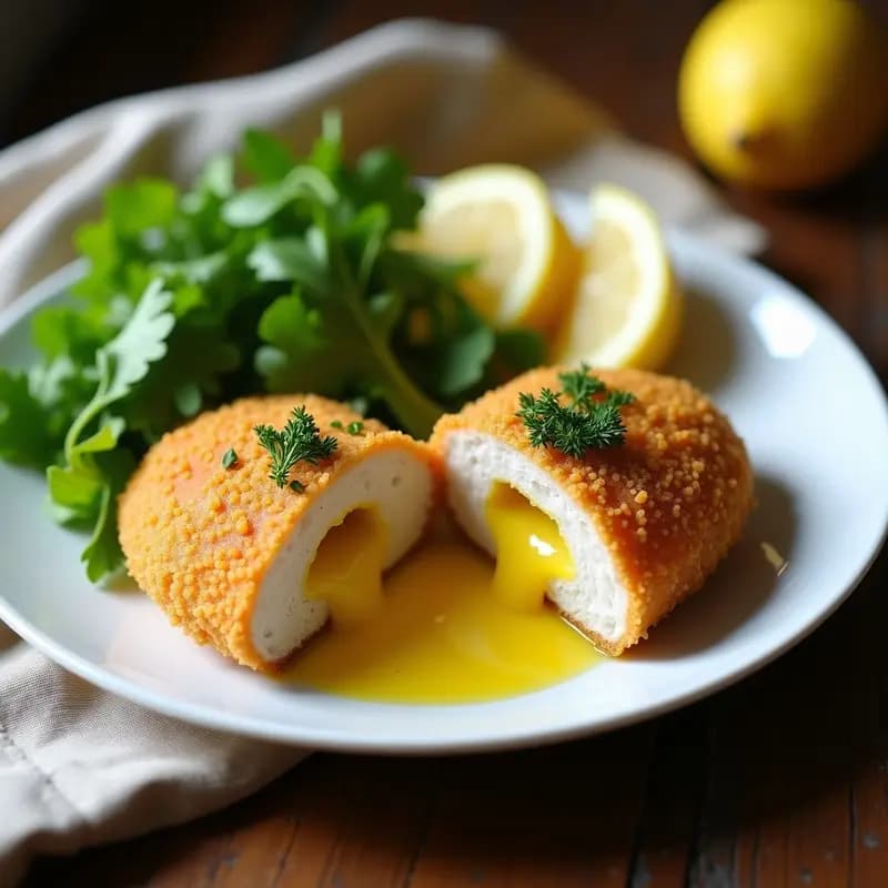Kyiv de Pollo Relleno con Mantequilla de Ajo y Hierbas: Receta Ucraniana Gourmet