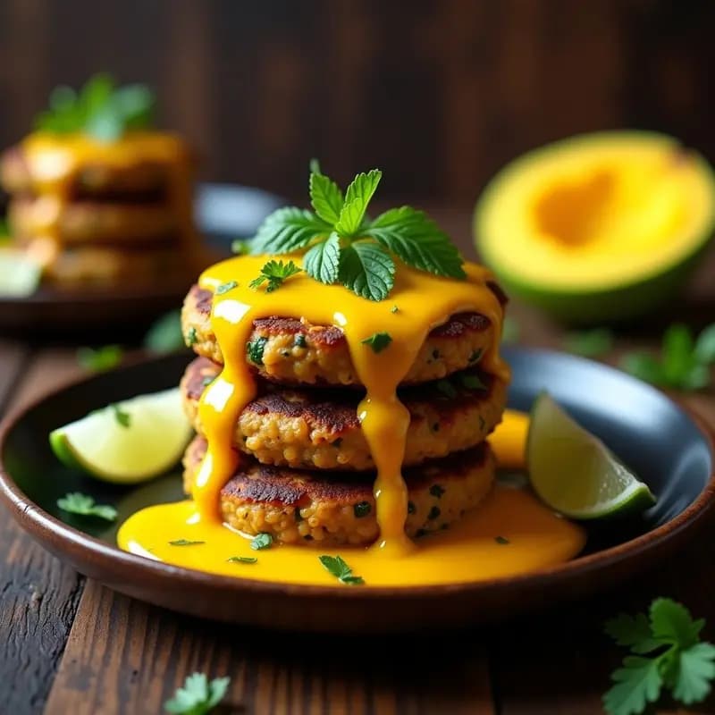 L ADDoo de Lentejas y Espinacas: Hamburguesas Indianas Veganas con Salsa de Mango
