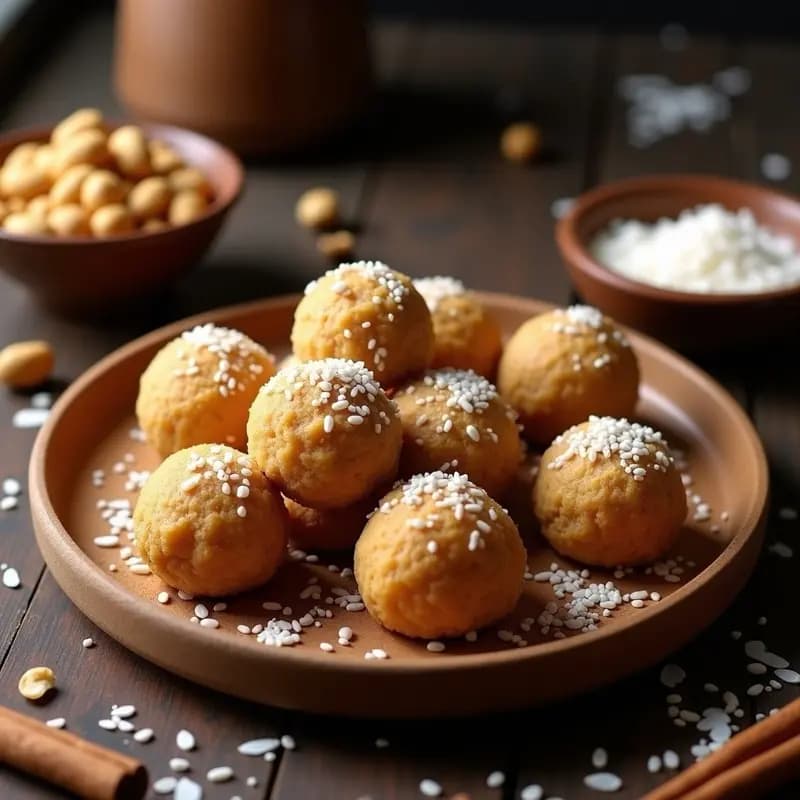 Ladoo de Cacahuete y Dátiles: Dulce Indio Sin Azúcar y Alta en Energía