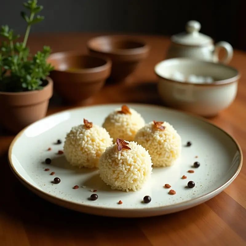 Ladoo de Coco y Semillas de Amapola: Postre Indio Sin Azúcar y Alta en Fibra