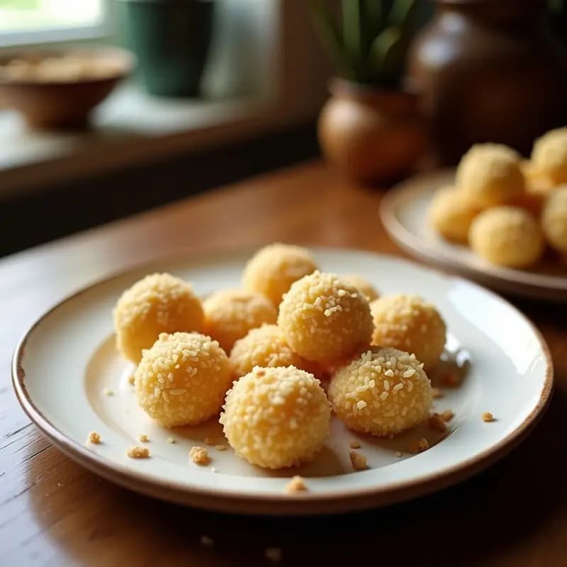 Ladoo de Coco y Anacardos: Postre Indio Sin Horno y Sin Azúcar Refinado