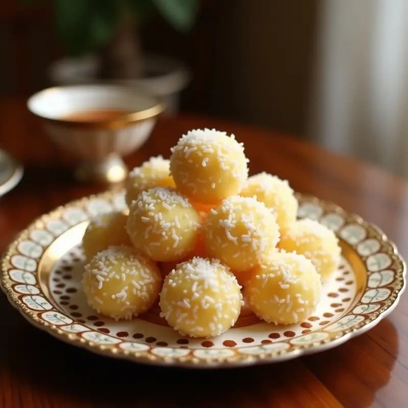 Ladoo de Coco y Cacahuete: Postre Indio Sin Azúcar con Endulzante Natural en 15 Minutos