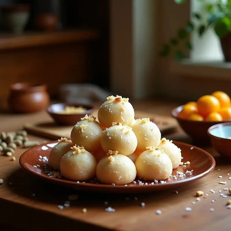 Ladoo de Coco y Dátiles sin Azúcar: Postre Indio Energético y Sin Cocción