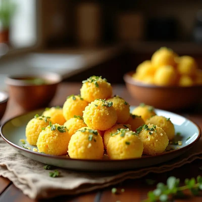 Ladoo de Coco y Pistacho con Toque de Azafrán: Postre Indio Sin Azúcar en 10 Minutos