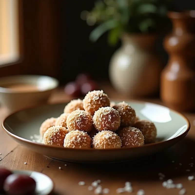 Ladoo de Dátiles y Coco Rallado: Receta India Vegana y Sin Azúcar para Postre