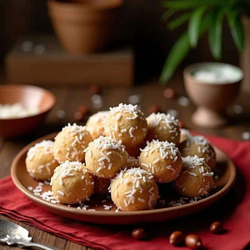 Ladoo de Dátiles y Coco Rallado: Postre Indio Sin Horno y Rico en Fibra