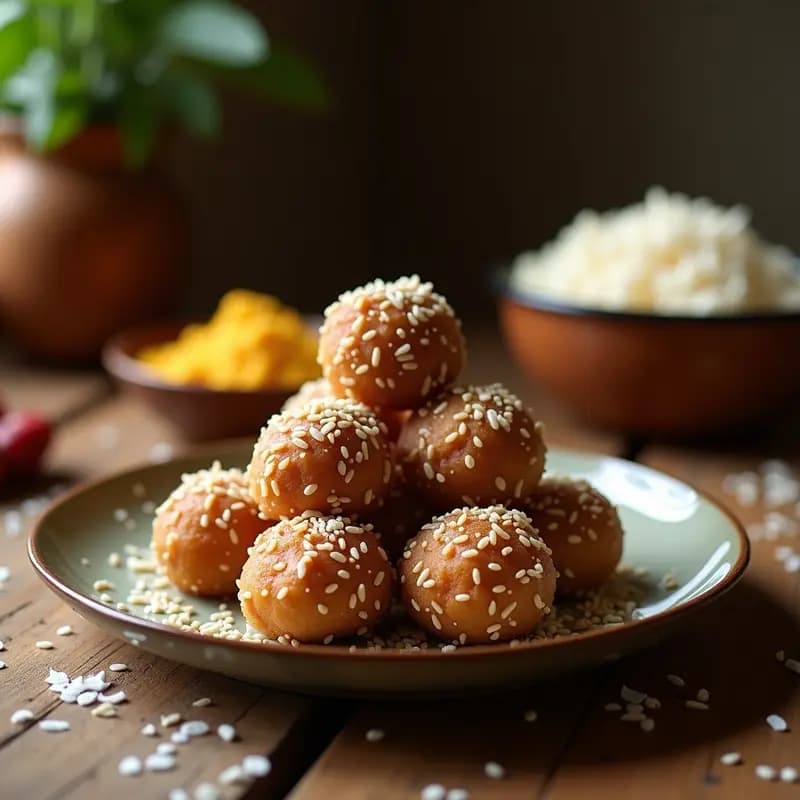 Ladoo de Dátiles y Coco: Dulces Indios Sin Azúcar y Sin Horno en 15 Minutos