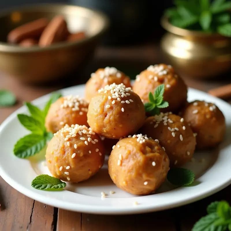 Ladoo de Dátiles y Semillas de Chía: Energy Balls Indianos Sin Azúcar