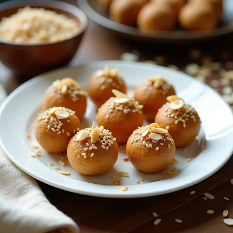 Ladoo de Semillas de Sésamo y Miel: Postre Indio Sin Gluten y Alta en Energía