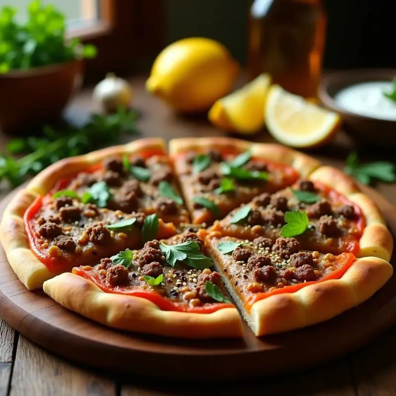 Lahmacun de Cordero y Hierbas: Pizza Turca en 20 Minutos