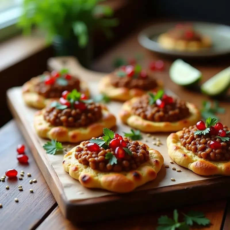 Lahmacun Armenio de Lentejas y Granadas: Receta Vegana de Pan Plano con Especias