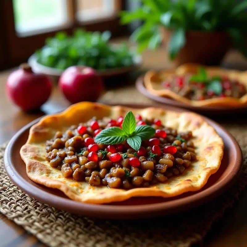 Lahmacun de Lentejas y Granadas: Receta Armenia Vegana con Base Crujiente