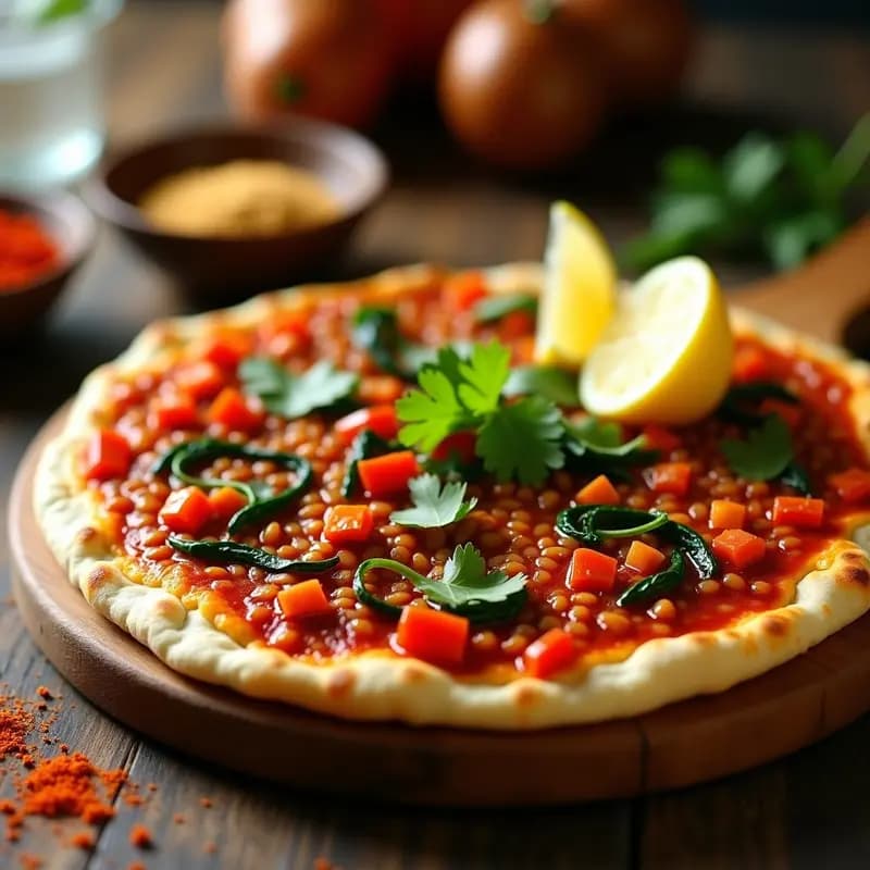 Lahmacun de Lentejas y Verduras: Versión Vegana de la Pizza Turca en 25 Minutos