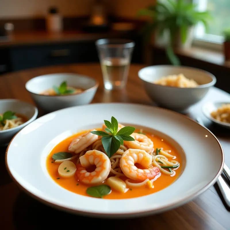 Laksa de Camarones y Coco: Receta Malasia Picante y Cremosa en Wok