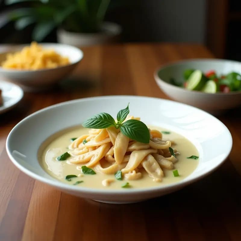 Laksa de Camelina y Leche de Coco: Receta Malasia Vegana con Toque de Limón Kaffir