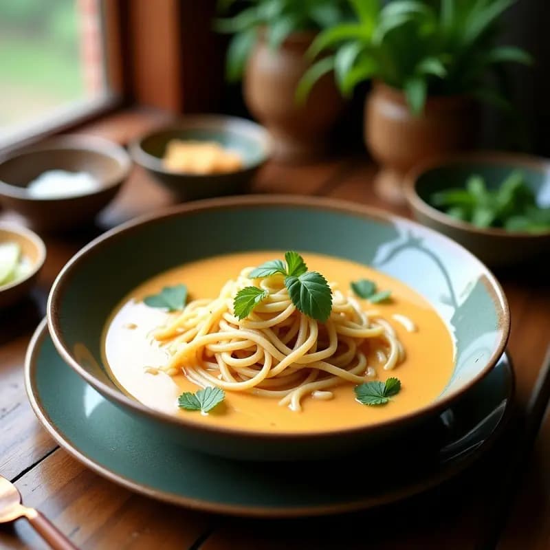 Laksa de Curly con Leche de Coco y Limoncillo: Receta Malasia Alta en Omega-3