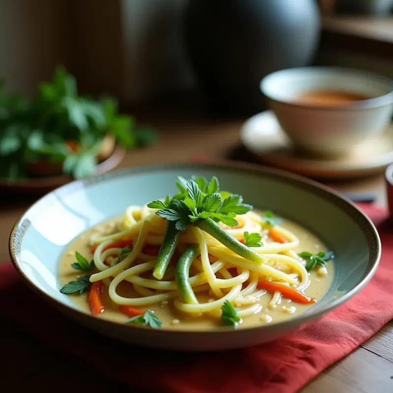 Laksa de Fideos de Calabacín y Leche de Coco: Receta Malaya Vegana y Sin Gluten