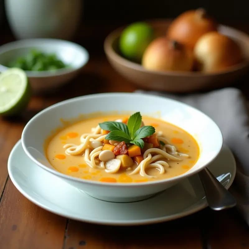 Laksa Malasia de Mariquitas con Leche de Coco y Limón: Receta Picante y Aromática en 25 Minutos