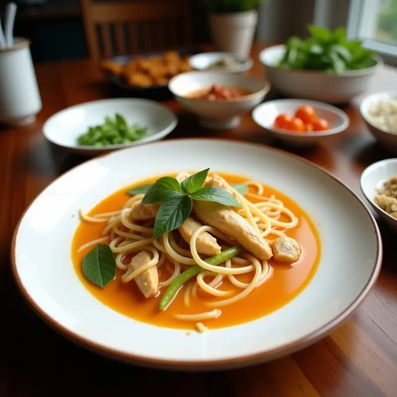 Laksa de Pollo y Coco: Sopa Malaya Picante y Alta en Proteínas