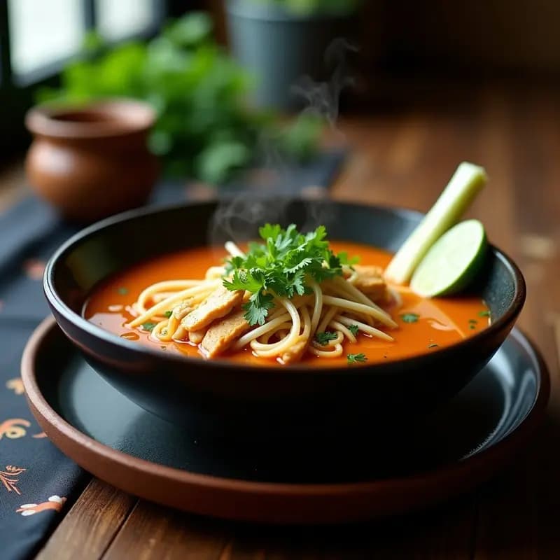 Laksa de Pollo y Lémongrass: Receta Malasia en Olla Rápida y Alta en Proteínas